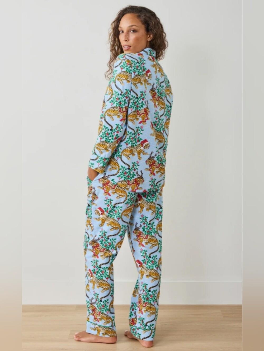 Printfresh Very Merry Bagheera Long Pajama Set in "Something Blue"  Size XL NEW